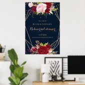 Geometric Gold Red Blue Rehearings Welcome Poster (Thuiskantoor)