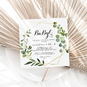 Geometric Gold Tropical BabyQ Baby shower Barbecue Kaart