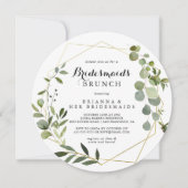 Geometric Gold Tropical Bridesmaids Brunch Shower Kaart (Voorkant)
