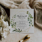 Geometric Gold Tropical Bridesmaids Brunch Shower Kaart
