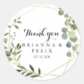 Geometric Gold Tropical Dank je wel dat je voor je Ronde Sticker (Voorkant)