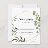 Geometric Gold Tropical Green Calligraphy RSVP (Voorkant)