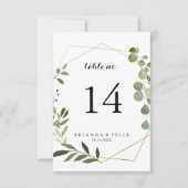 Geometric Gold Tropical Green Calligraphy Wedding Kaart (Voorkant)