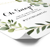 Geometric Gold Tropical Green Wedding Oh Snap Sign Poster (Hoek)