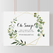 Geometric Gold Tropical Green Wedding Oh Snap Sign Poster