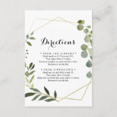Geometric Gold Tropical Green Wedding Routebeschri Informatiekaartje (Voorkant)