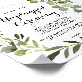 Geometric Gold Tropical Unplugged Ceremony Sign Poster (Hoek)