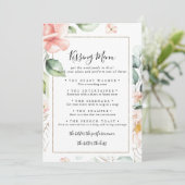 Geometric Gold Wedding Kissing Menu Game Kaart (Staand voorkant)