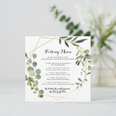 Geometric Gold Wedding Kissing Menu Game Kaart (Staand voorkant)