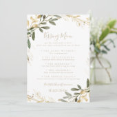 Geometric Gold Wedding Kissing Menu Game Kaart (Staand voorkant)