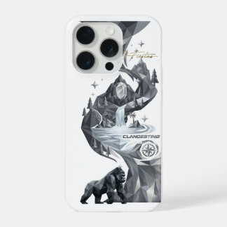 “Geometric Gorilla iPhone Case – Silver Jungle  iPhone 15 Pro Case