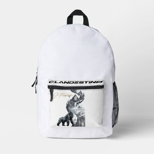 “Geometric Gorilla Jungle Backpack Bedrukte Rugzak (Voorkant)