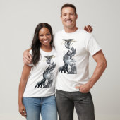 “Geometric Gorilla White T-Shirt – Silver Jungle  (Unisex)