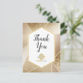 Geometric Gouden Glitters Bedankt Logo Zakelijk Briefkaart (Staand voorkant)