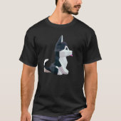 Geometric Graphic Animal  Siberian Husky Puppy Dog T-shirt (Voorkant)