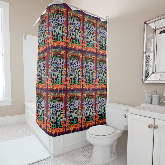  Geometric Graphic Motif Modern Trend Shower Curta Douchegordijn