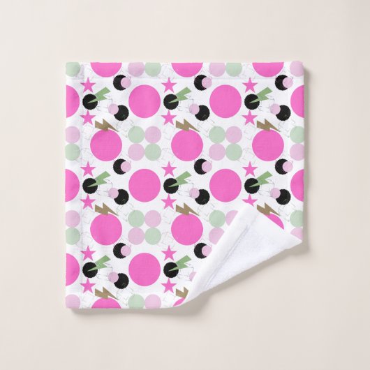 Geometric graphic power girl bad handdoek (Wasdoekje)