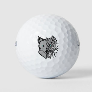 Geometric Gray Wolf Golfballen