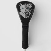 Geometric Gray Wolf Golfheadcover (Voorkant)
