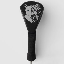 Geometric Gray Wolf Golfheadcover