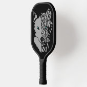 Geometric Gray Wolf Pickleball Paddle (Links)