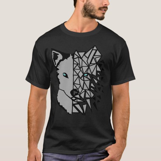 Geometric Gray Wolf T-shirt (Voorkant)