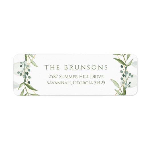 Geometric Greenery Etiket (Voorkant)