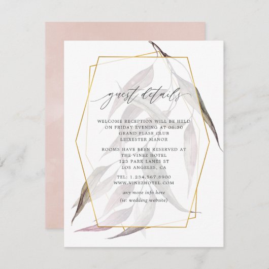 Geometric Greenery Gastgegevens Informatiekaartje (Voorkant / Achterkant)