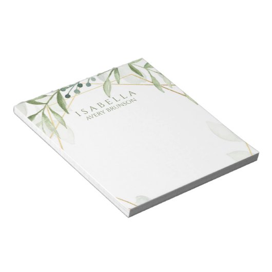 Geometric Greenery Notitieblok (Schuin)