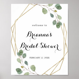 Geometric Greenery Vrijgezellenfeest Welcome Poster