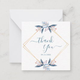 Geometric Greenery Wedding Budget Thank You Notitiekaartje