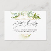 Geometric Greenery Wedding Gift Registry Informatiekaartje (Voorkant)