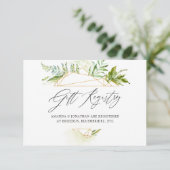 Geometric Greenery Wedding Gift Registry Informatiekaartje (Staand voorkant)