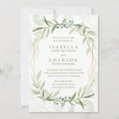 Geometric Greenery Wedding Kaart (Voorkant)