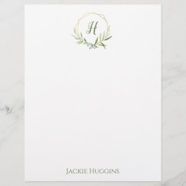 Geometric Greenery Wreath Briefhoofd