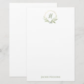 Geometric Greenery Wreath Briefpapier (Voorkant / Achterkant)