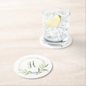 Geometric Greenery Wreath Ronde Kartonnen Onderzetter (Insitu)