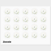 Geometric Greenery Wreath Ronde Sticker (Vel)