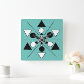 Geometric Grey Black White Modern minimalist Vierkante Klok (Huis)