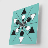 Geometric Grey Black White Modern minimalist Vierkante Klok (Hoek)