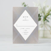 Geometric Grey Gatsby Wedding RSVP (Staand voorkant)