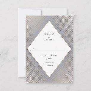 Geometric Grey Gatsby Wedding RSVP