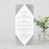 Geometric Grey Gold Gatsby Tall Wedding Menu (Staand voorkant)