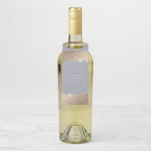 Geometric Grey Gold Gatsby Wedding Flessenhanger