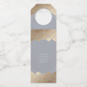 Geometric Grey Gold Gatsby Wedding Flessenhanger (Achterkant)
