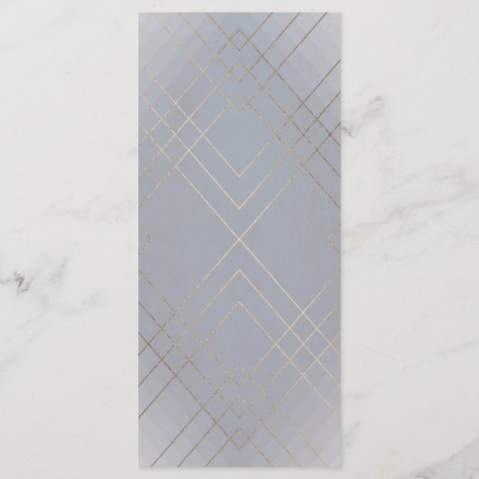 Geometric Grey Gold Gatsby Wedding Programme Programmakaart (Achterkant)