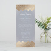 Geometric Grey Gold Gatsby Wedding Programme Programmakaart (Staand voorkant)