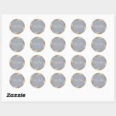 Geometric Grey Gold Gatsby Wedding Ronde Sticker (Vel)