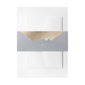 Geometric Grey Gold Gatsby Wedding Uitnodigingen Wikkel (Voorkant Voorbeeld)
