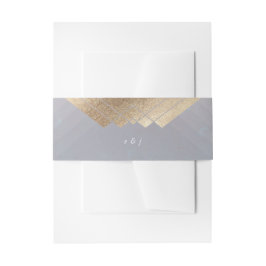 Geometric Grey Gold Gatsby Wedding Uitnodigingen Wikkel